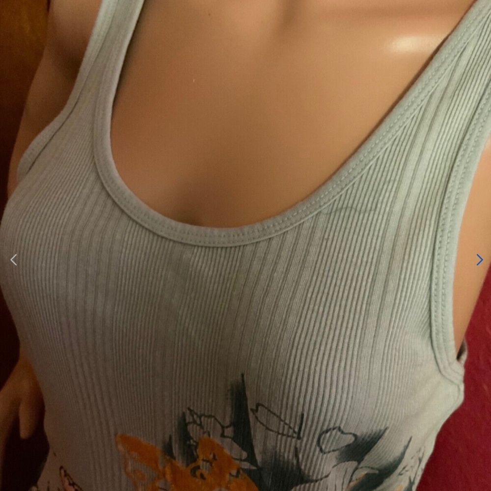 Ed Hardy Lace Strap Scoop Neck Tank Blue Large New with Tags Vintage - Picture 4 of 8